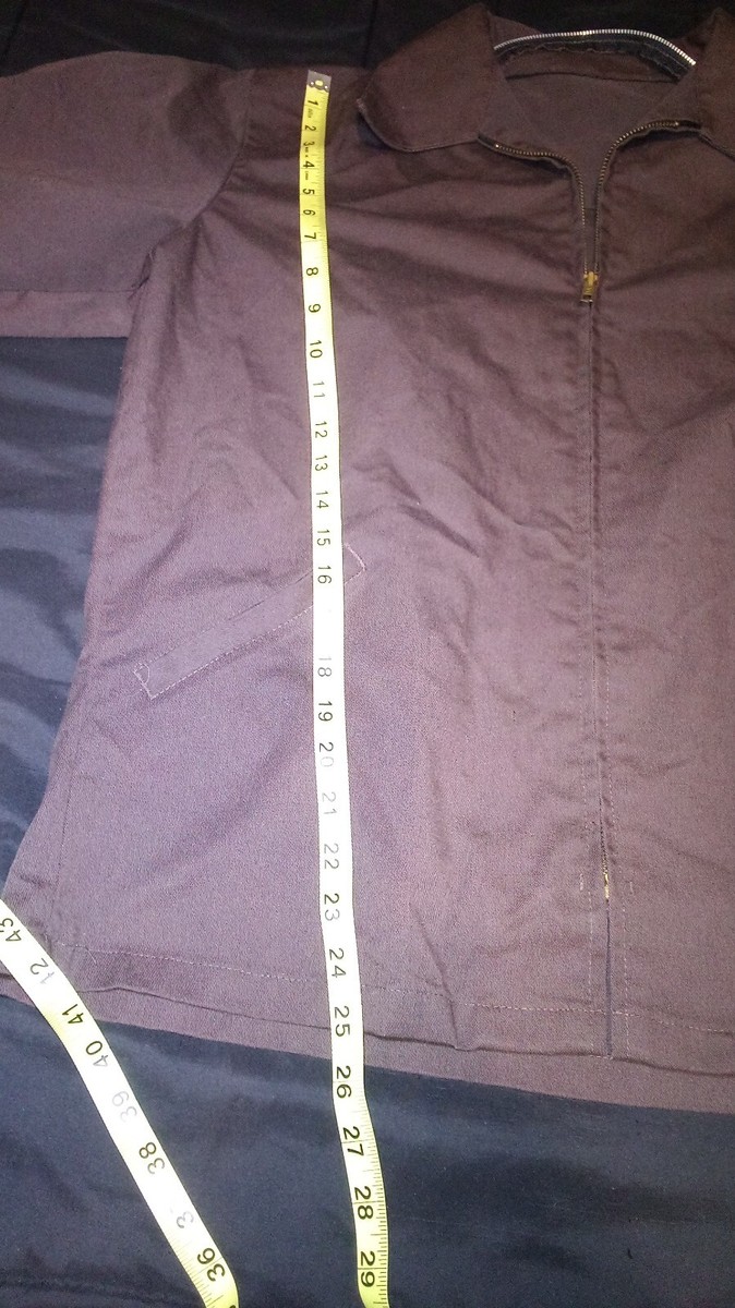 ジャケット・アウター 1960s Angelica MADE IN USA work jacket Vintage Angelica Mens Sz Lg Brown Zip Up Mechanics Garage