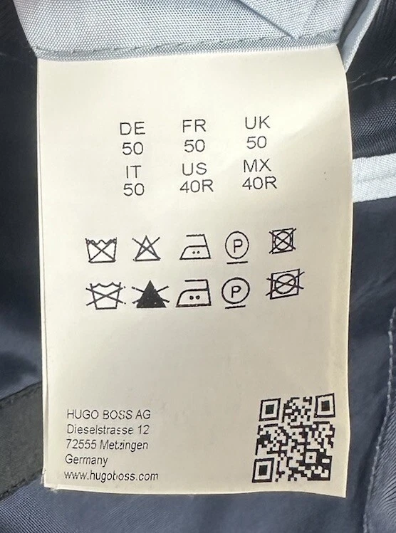 Hugo Boss Huge2 Genius1 Super 130 100% Wool Men’s Navy Grey Blue Suit Coat - 40R - image 3 of 4