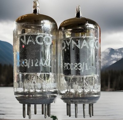 Matched Pair NOS Telefunken For Dynaco ECC83 Long Smooth Plates   Bottoms OP