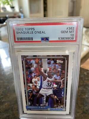 1992 topps basketball #362 Shaquille o Neal Psa 10 gem mint RC
