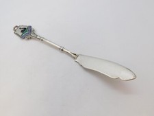Sterling Silver & Enamel Western Australia Butter Spreader Antique c1920 Deco