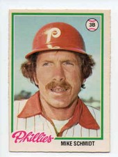 sharp corners, edges.............1978 OPC Mike Schmidt #225 crease free
