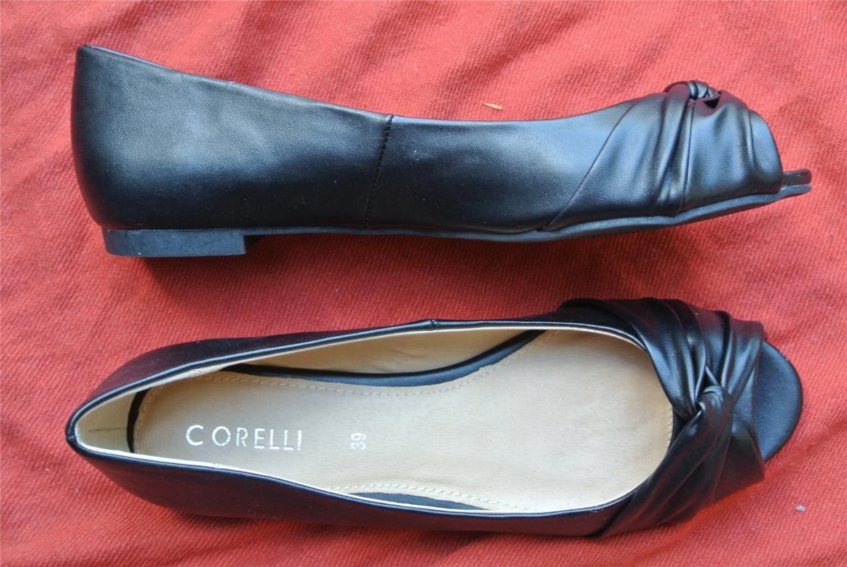 NEW rrp 49.99 Corelli Size 8.5 BLACK Shoes JAYNE Peep Toe GR8