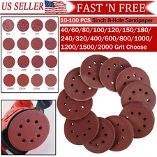5inch Sanding Discs 40-2000 Grit Hook Loop Sandpaper 8-Hole Orbital Sander Paper