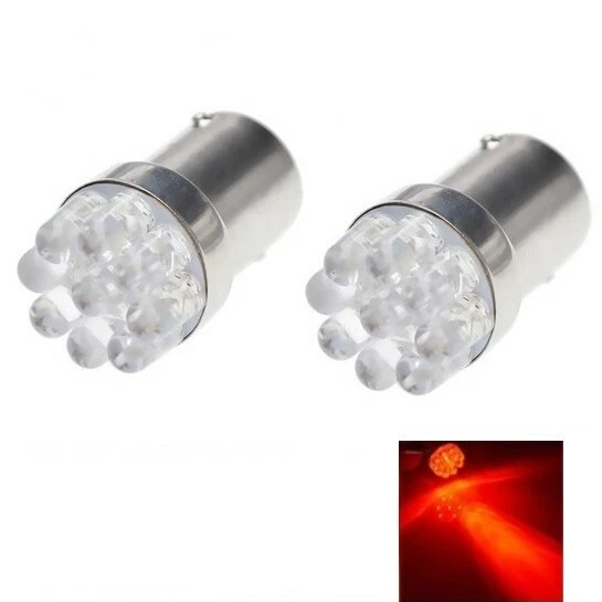 Ampoules LED P21/5W BAY15D Rouge Lampe 9 SMD Veilleuses pour Freins stop - Photo 3/3