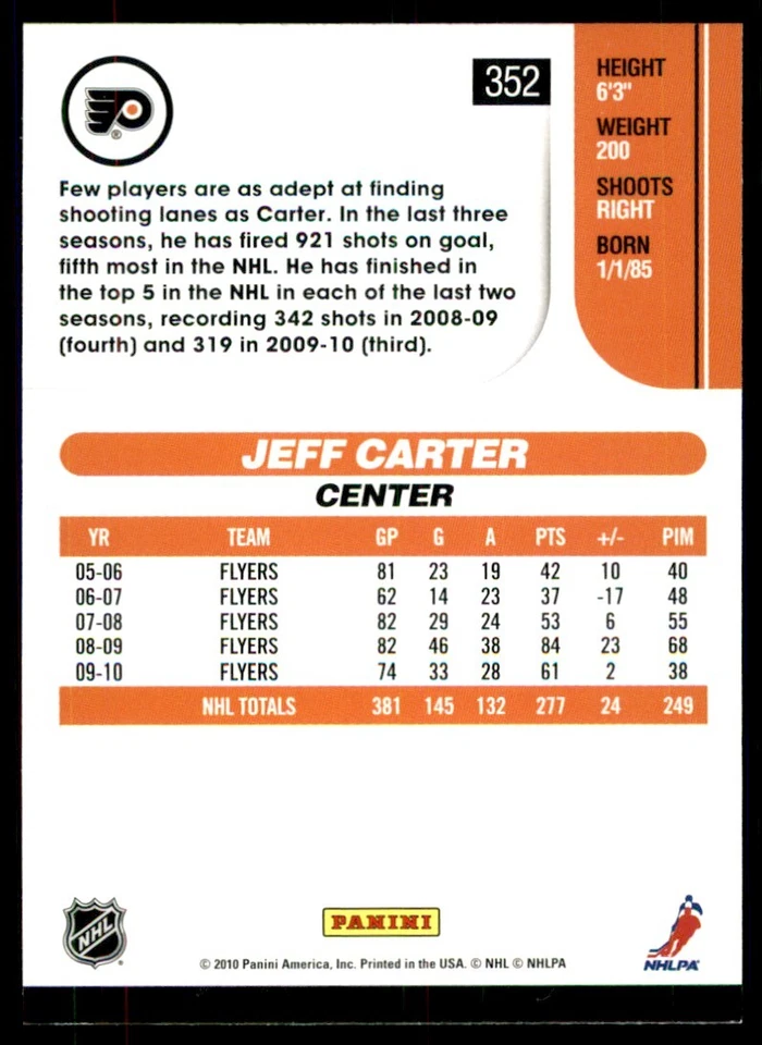 2010-11 Score Jeff Carter #352 - Image 2 of 2