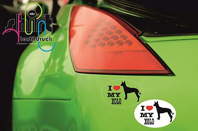 DA 37 -  I love my  Xolo  Hund Dog Aufkleber Autoaufkleber KFZ Sticker