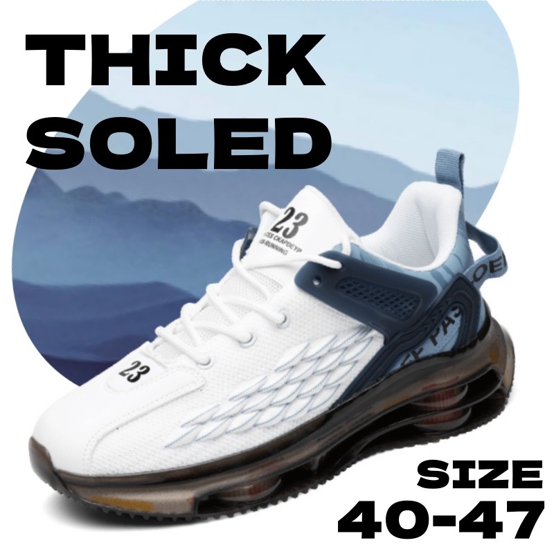 Mens Sneakers Sports Shoes Shock-absorbing Comfortable Thick Soled Running Shoes