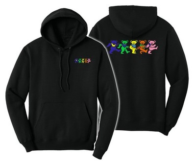 Grateful Dead Dancing Bears PRINTED Pullover or Zip Up Hoodie Sweatshirt