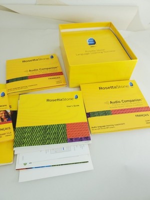 Rosetta Stone French Francais Level 1 2  CD rom 2008 version 3 no headset box