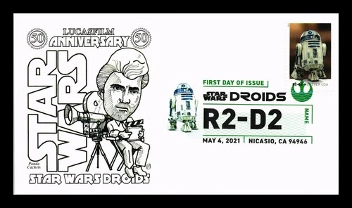 US COVER STAR WARS DROIDS R2-D2 FDC PANDA CACHET PICTORIAL CANCEL