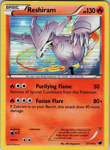 Pokemon Reshiram 17/116 Plasma Freeze Holo Rare NM