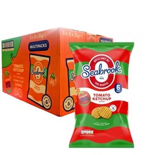Seabrook Tomato Ketchup Crisps 48 Bags (8x6 Packs) 25g BULK BOX | GF & Veggie