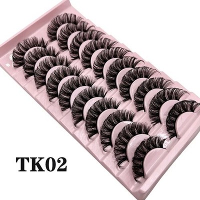 Russian Style Strip Lashes D Curl Nerz Falsche Wimpern Full Curled 10 Paar UK