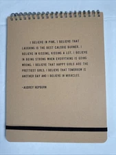 Sugarboo & Co Paper Journal Audrey Hepburn Quote “I Believe In Pink” New!