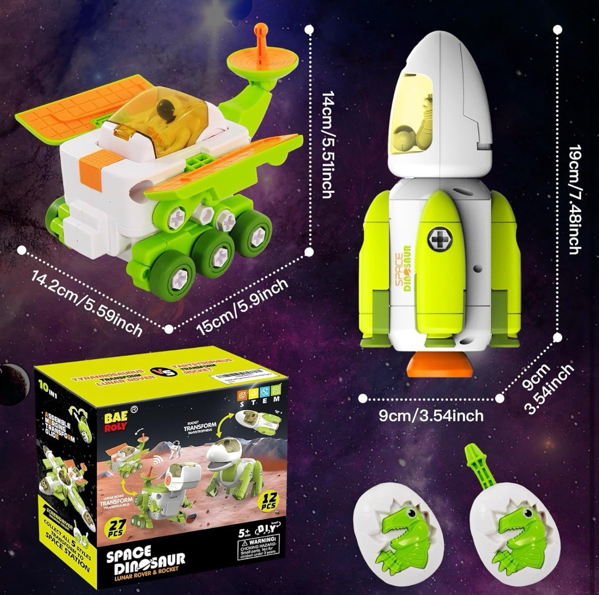 Jeu de construction de vaisseaux spatiaux transformable, idée cadeau d'anniversaire - 2