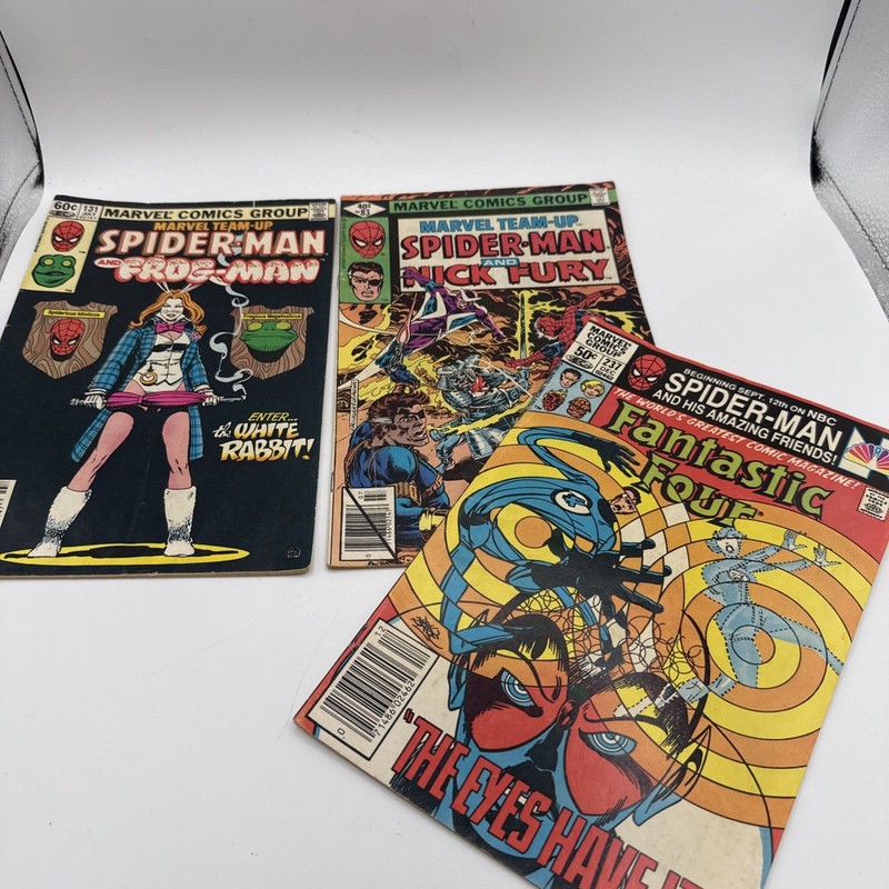 Marvel Comics Lot 1980’s Spider-Man Frogman Nick Fury Fantastic Four