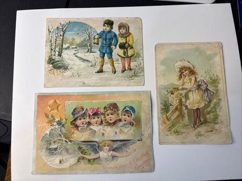 (3) LION COFFEE Toledo OH Victorian Advertising Trade Card Lot 10265 Christmas