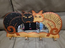Vintage Folk Art Cat Mirror And Coat Rack 19 ...