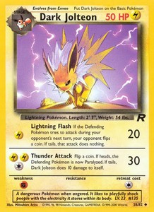 Dark Jolteon - 38/82 - Pokemon Team Rocket Unlimited Card WOTC NM