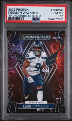 2023 PANINI PHOENIX KENNETH WALKER III THUNDERBIRDS BLACK /10 PSA 10 #TBKWIII