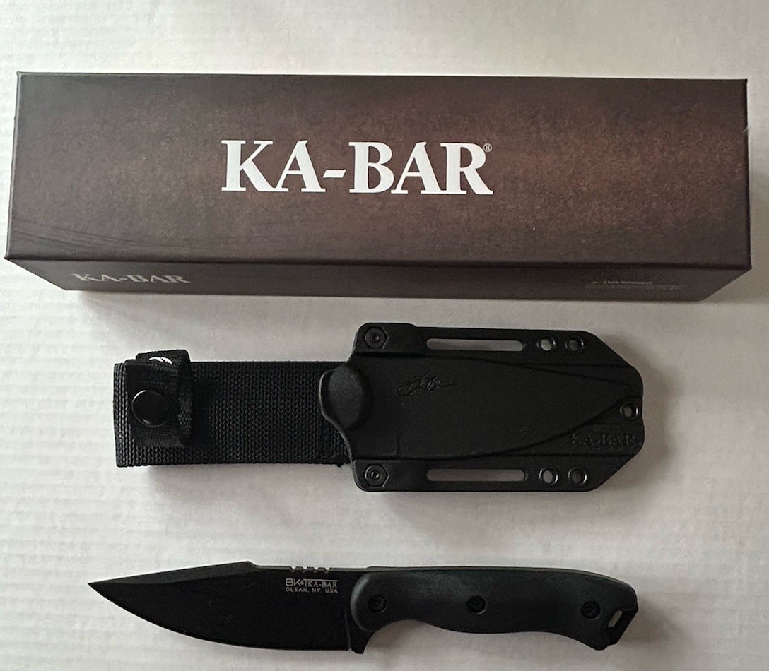 Becker Harpoon Fixed Blade Kabar 4.5" Knife Drop Point & She