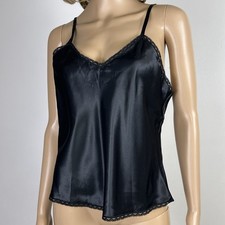 Vintage New NWT Hudson's Today Tonight Satin Camisole Black Silky Size 36 USA