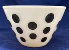 Vintage Fire King Glass Mixing Bowl Black Dot 7.75" across 4.75" deep