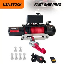 10000 Lbs Electric Winch Synthetic Rope Truck Trailer 85ft Towing Winch Off Road