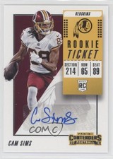 2018 Panini Contenders Rookie Ticket/Rookie Ticket Variation Cam Sims Auto 1u6