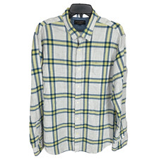 Banana Republic Shirt Mens Large Plaid Soft Wash Slim Fit Button Up Long Sleeve