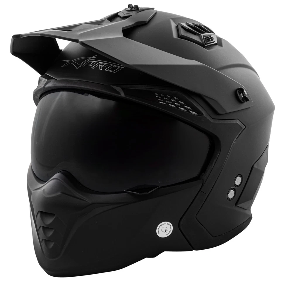 Casque Moto Jet Cafe Racer Homologué ECE 22-06 Scooter Custom Noir Mat - Photo 1/4