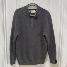 The Normal Brand 1/4 Zip Sweater Men’s size Large Grey Waffle Knit Pullover