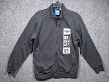 Adidas Originals 03 Street GRP TT Men's Medium Black Jacket Full Zip Ribbed Neck