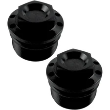 Joker Machine Fork Tube Caps - Black Anodized Motorcycle Street Bike 10-310B