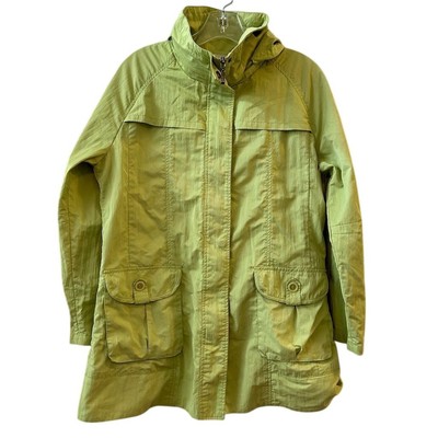 UBU Women's Small Green Packable Rain Jacket with Hood, Lightweight, Packable