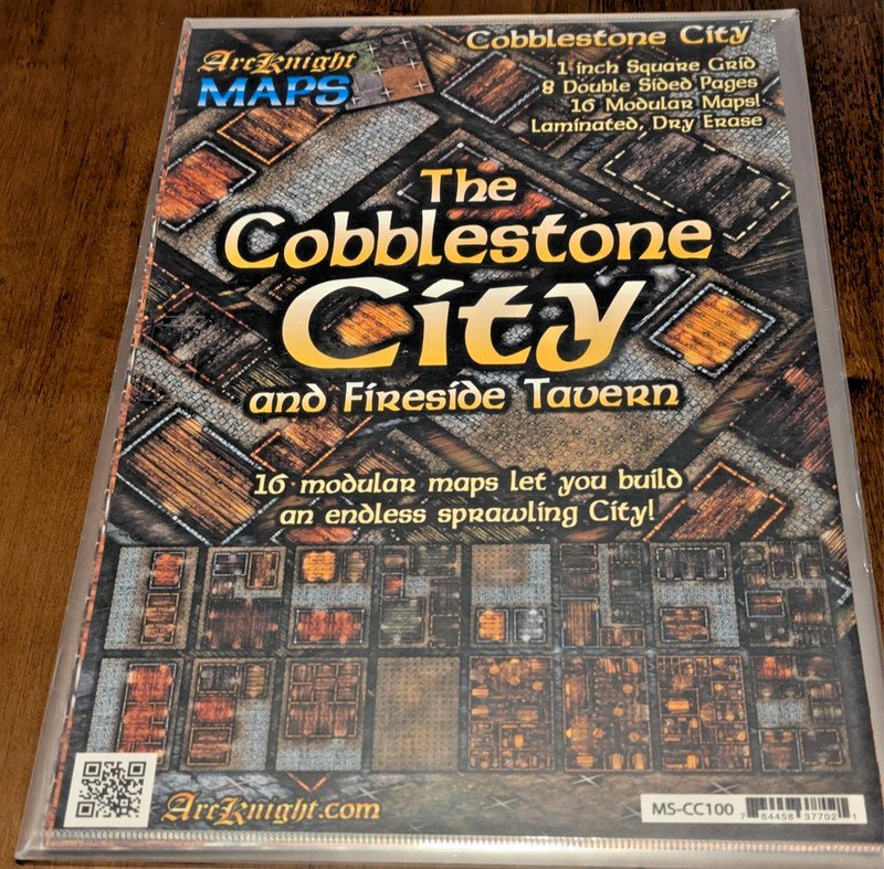 ArcKnight Maps - Cobblestone City  (8) 1" sq. double-sided maps (16 total maps)
