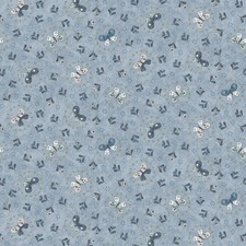 Floral Fabric Butterflies Bloom Flower Toss Blue Henry Glass YARD