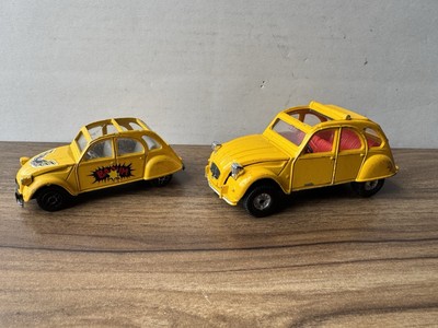 2 x Diecast Corgi & Solido 2CV6 gelbe Autos 