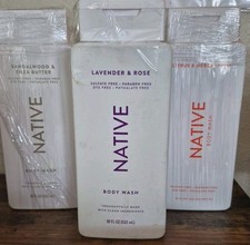 3- 18 oz Native Natural Body Wash Sandlewood, Citrus, Lavender Sulfate PB Free