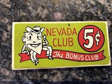 JENNINGS ORIGINAL NEVADA CLUB MARQUEE FOR NON LIGHT UP MACHINE 5 CENT