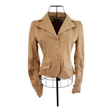 PATRIZIA PEPE Ruched Sleeve Blazer Jacket Sz ...