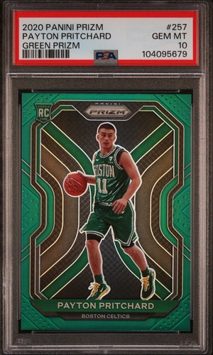 Payton Pritchard Rookie 2020 Panini Prizm #257 Green Color Match PSA 10