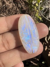 AAA Natural Rainbow Moonstone Carving Gemstone 5 Pieces White Rainbow Carving