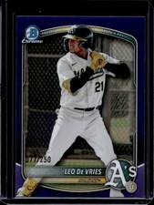2025 Bowman Draft Leo De Vries Chrome Purple Refractor #/250 Athletics