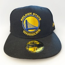 New Era Golden State Warriors 59Fifty Fitted Hat Cap Size 7 5/8 New Black