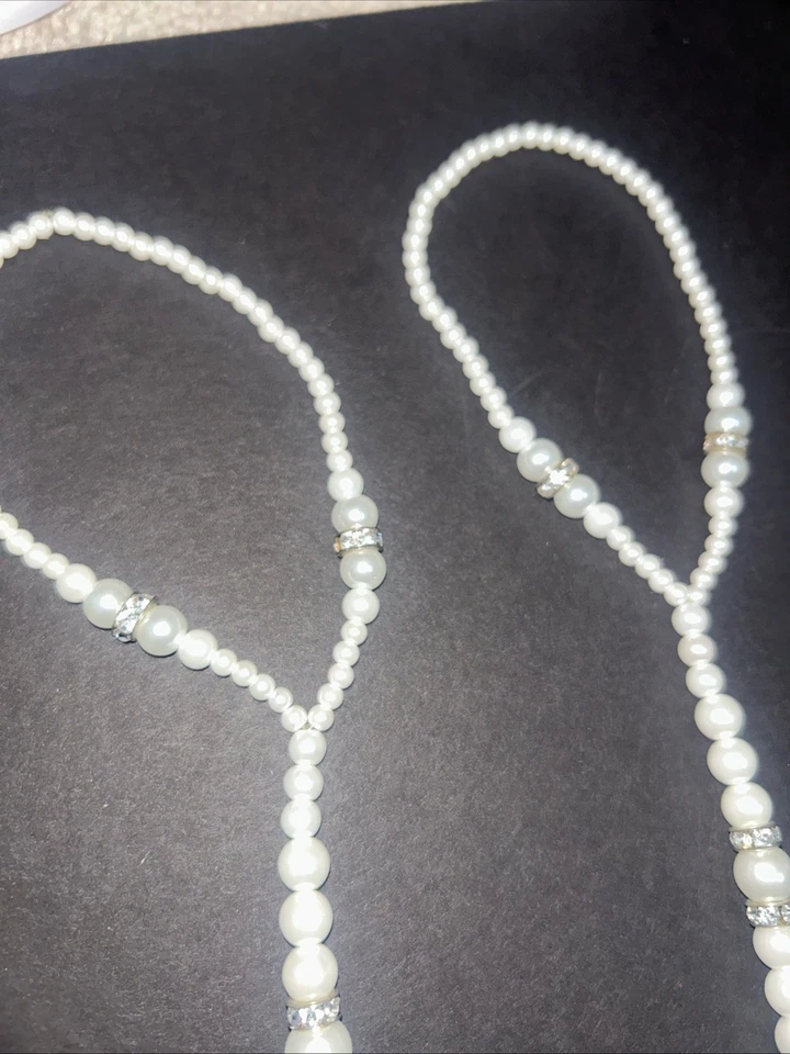 Par de perlas sandalias descalzas tobillo pie dedo del pie anillo tobillera conjunto elástico verano Foto 4 de 4