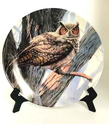 Vintage 1988 Edwin M Knowles China Co The Great Horned Owl Plate Daniel Smith