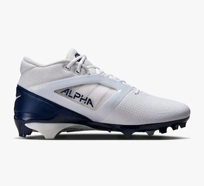 Nike Alpha Menace 4 Pro White Navy Blue Football Cleats Mens  display picture 3