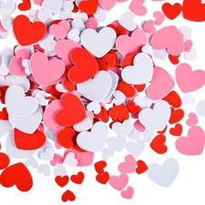 350 Pcs Foam Heart Stickers Valentine's Day Self Adhesive White Red Pink